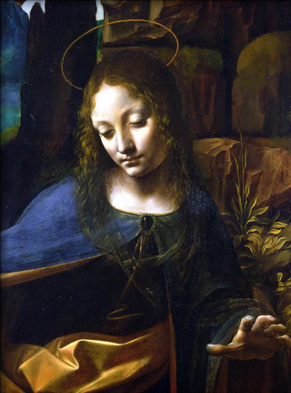 Detail of the Head of the Virgin, from the Virgin of the Rocks By Leonardo Da Vinci